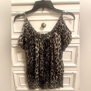 Cheetah Top. Open Shoulders. Gently Worn.